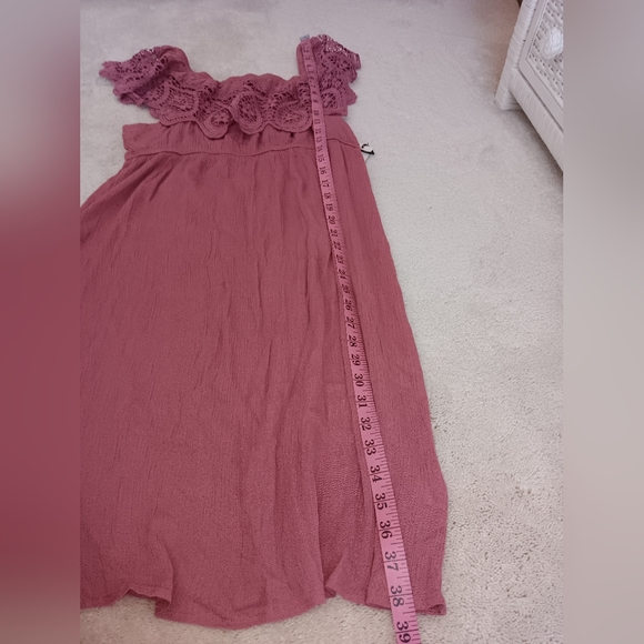 Haute Monde ~ Pink Crochet Lace Off-Shoulder Midi Dress | NWT - Picture 13 of 15